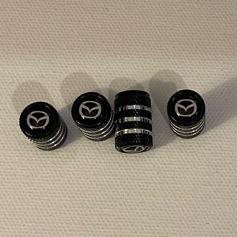 Mazda Valve Stem Caps in Black Set of 4 NWT